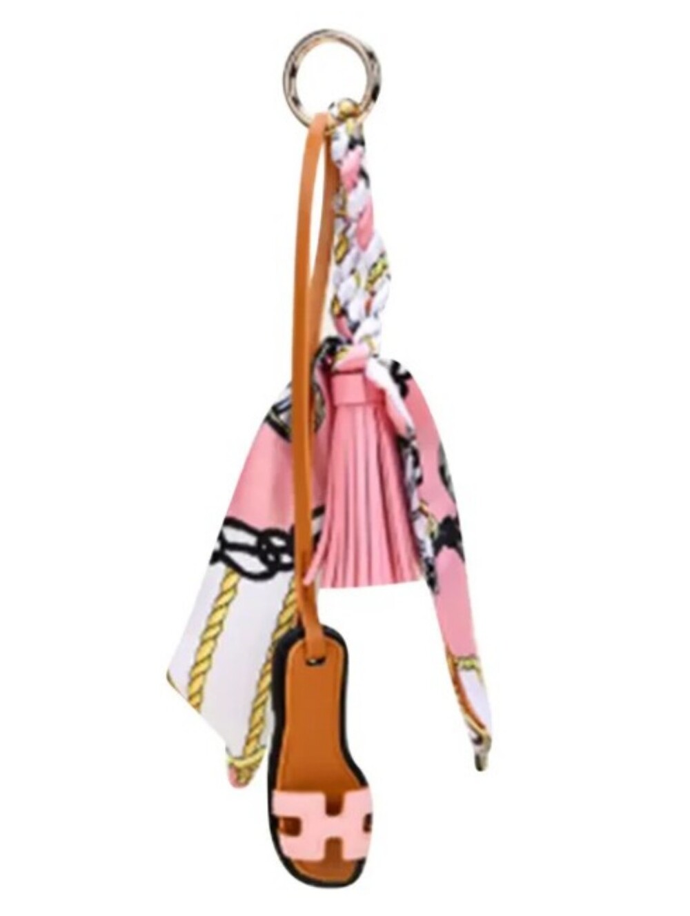 Designer Scarf & Tassel Sandal 👡 Bag Charm 🩷